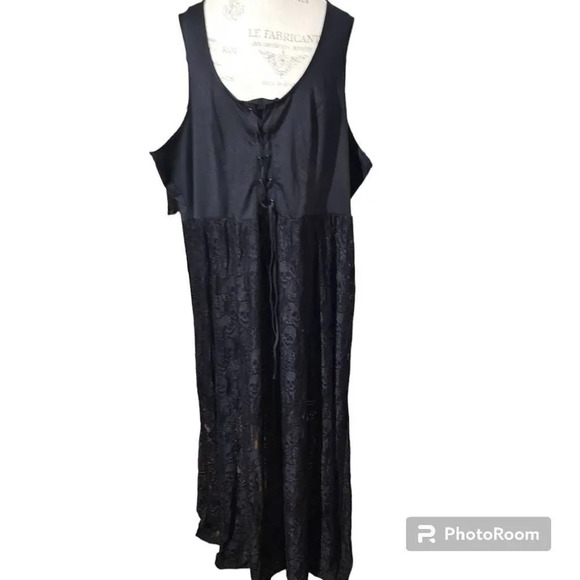 Hot Topic‎ Womens Black Lace Up Skill Maxi Dress 4 4X - Picture 1 of 5